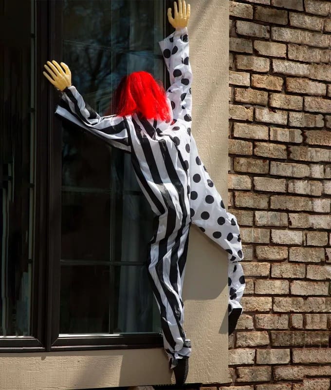 Spooky Climbing Clown Window Decoration