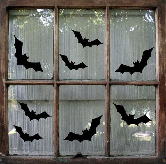 Minimalist Bat Silhouette Window Décor