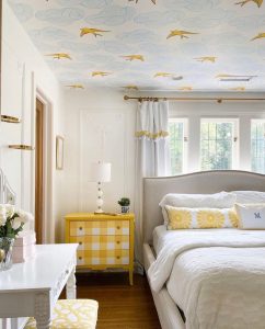 Cloud and swallow ceiling wallpaper