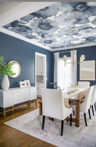 Watercolor floral ceiling wallpaper