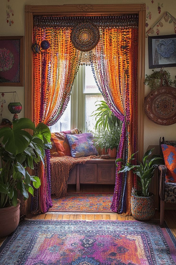 Bohemian Sunset Beaded Curtain Magic