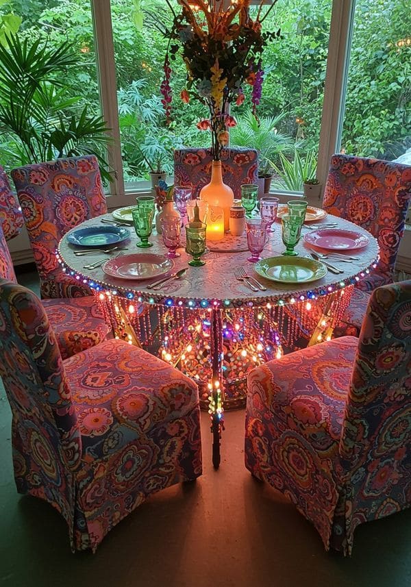 Whimsical Bohemian Dining Light Spectacle