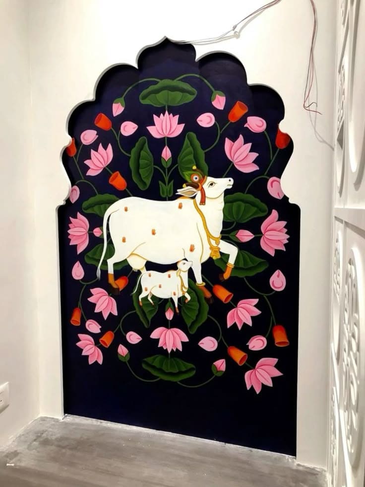 Vibrant Lotus Cow Serenity