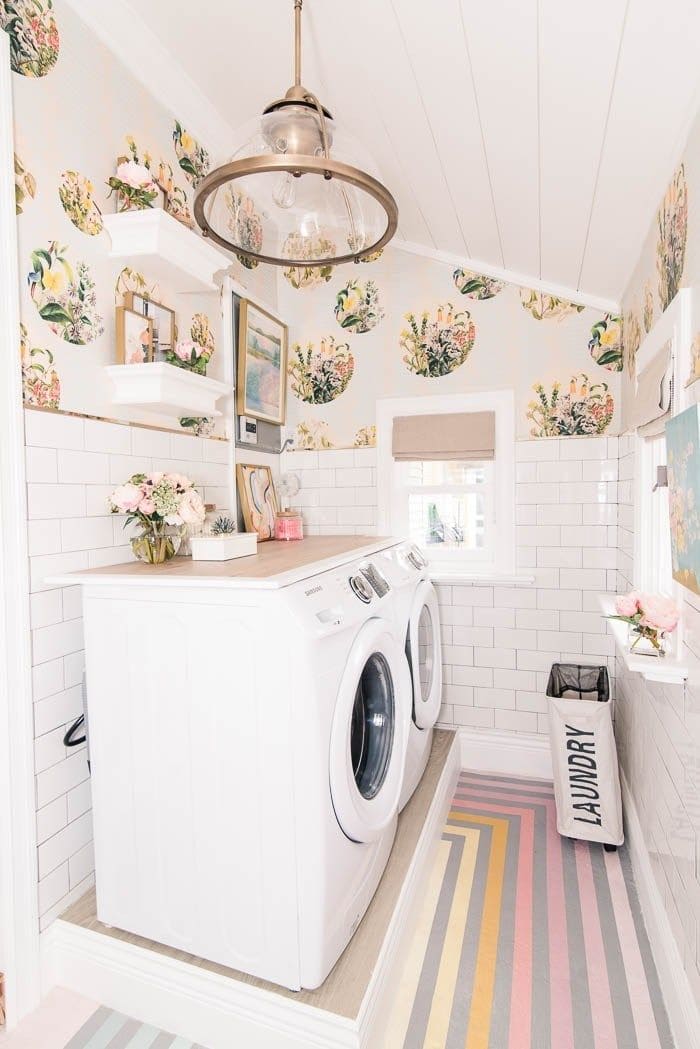 Pastel Floral Joy Laundry Room