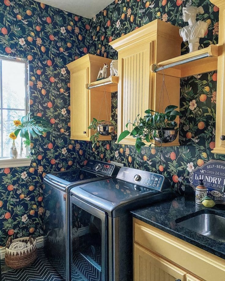 Energetic Citrus Blossoms Laundry Room