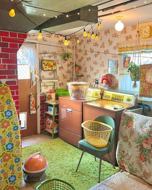 Retro Floral Fun Laundry Room