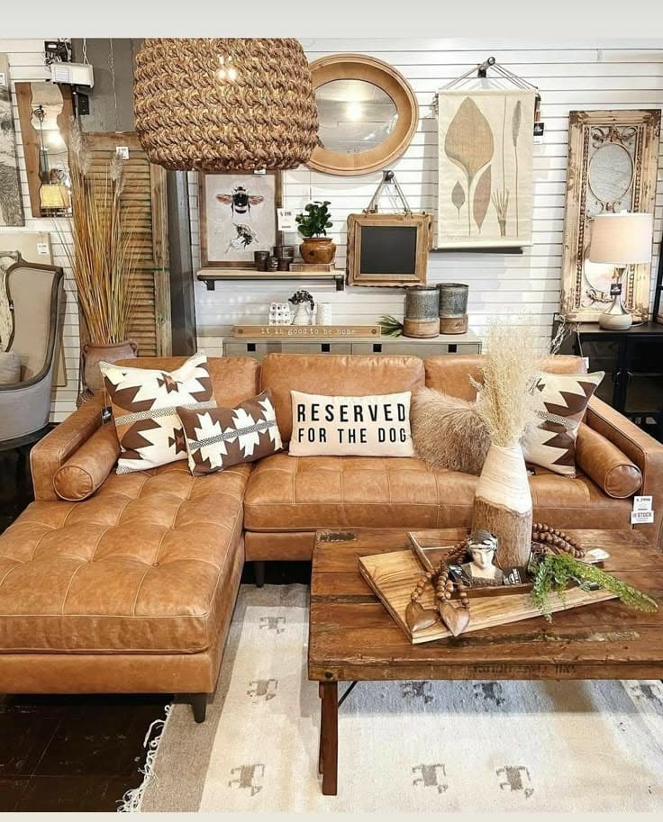 Chic Brown Living Room with Personality