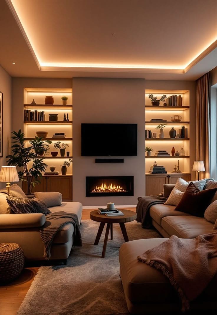 Sophisticated Fireplace TV Design