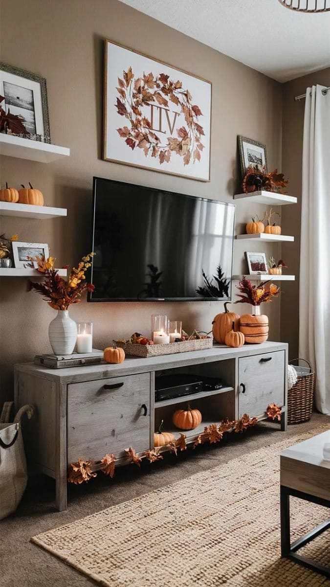 Autumnal TV Setup for Seasonal Charm