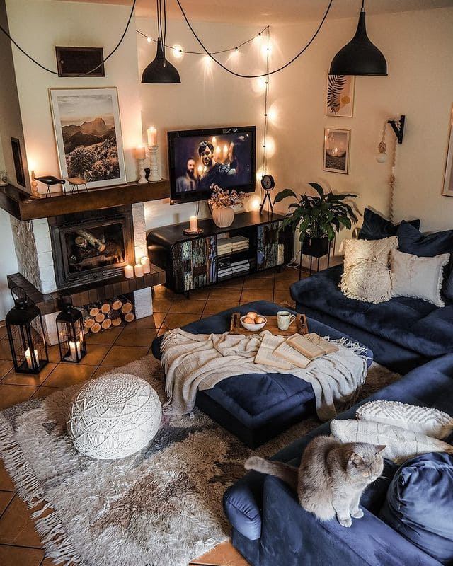 Boho-Chic TV Setup for Relaxation