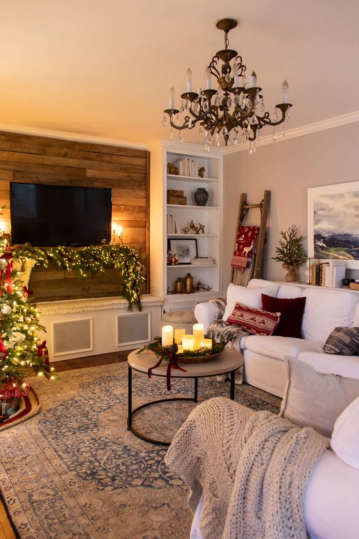 Festive Christmas-Inspired TV Setup