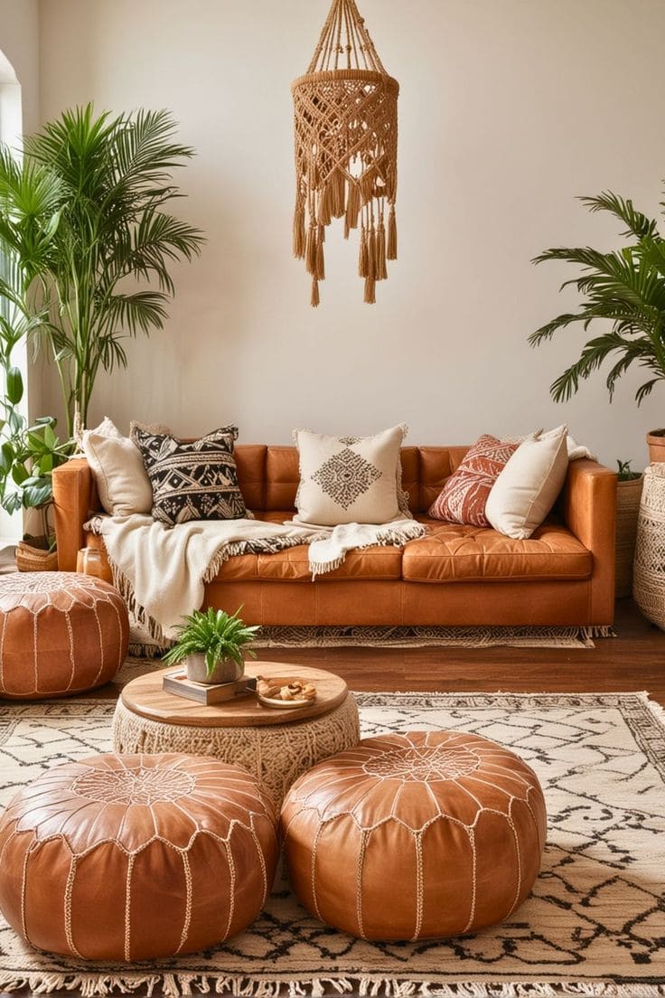 Inviting Boho Earthy Living Rooms