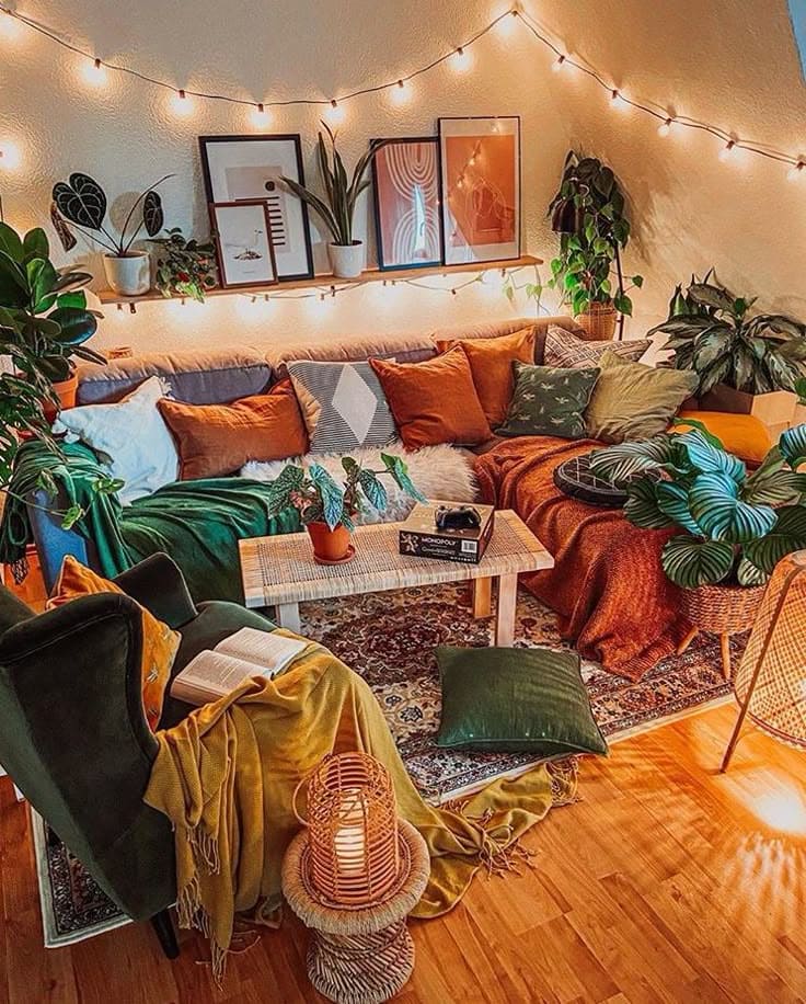 Vibrant and Cozy Earthy Living Rooms