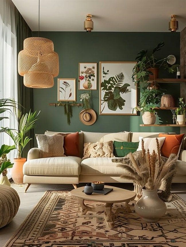 Nature-Inspired Cozy Earthy Living Rooms
