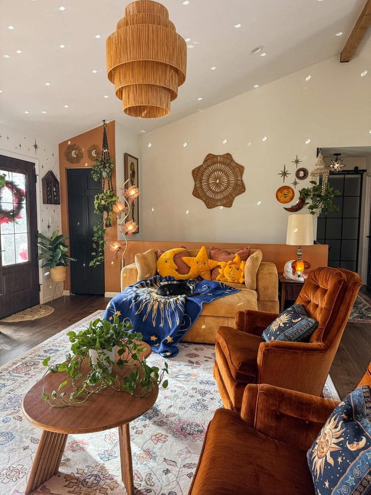 Whimsical and Inviting Earthy Living Rooms