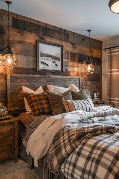 Rustic Farmhouse Bedroom with Industrial Touches