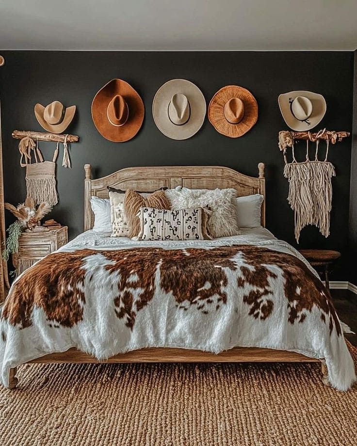 Western Farmhouse Bedroom with Rugged Style