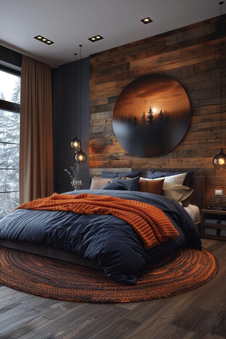 Moody and Mysterious Farmhouse Bedroom