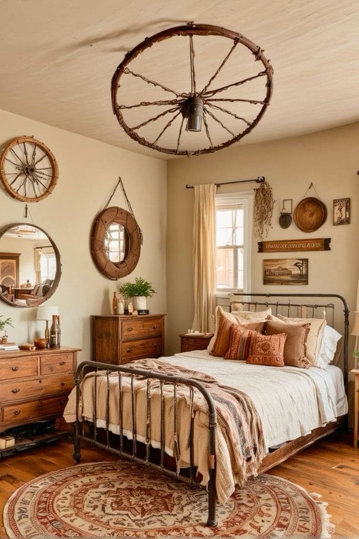 Western Farmhouse Bedroom with Nostalgic Charms