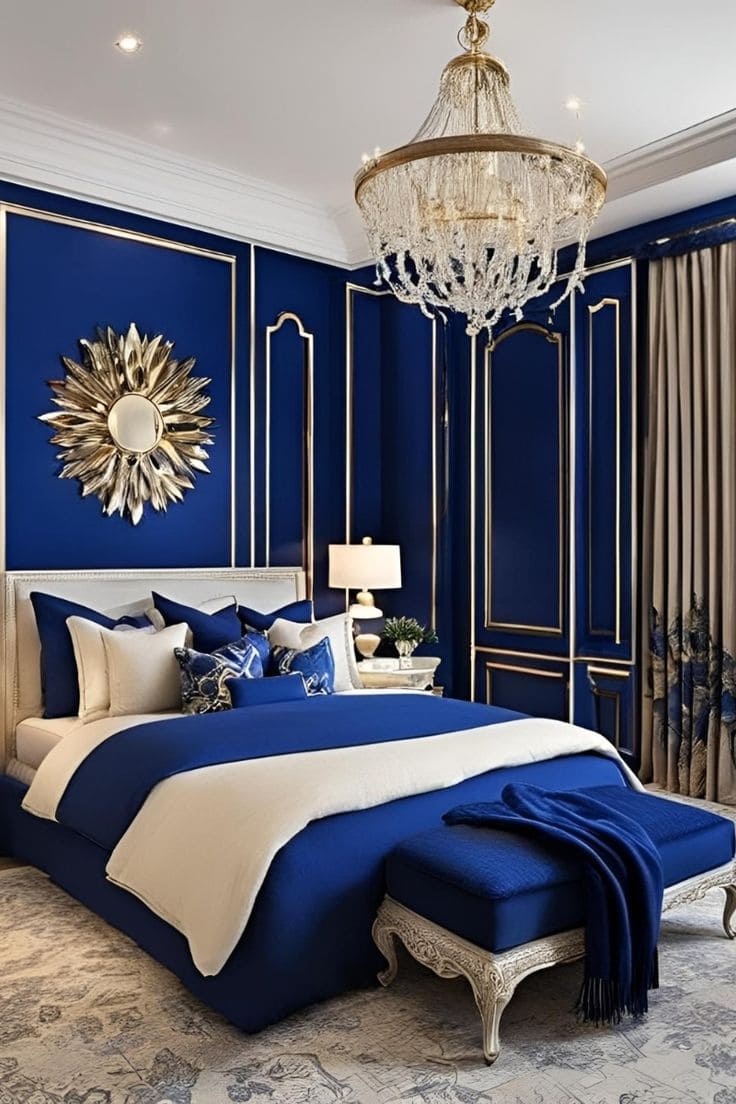 Opulent Royal Blue with Gold Highlights