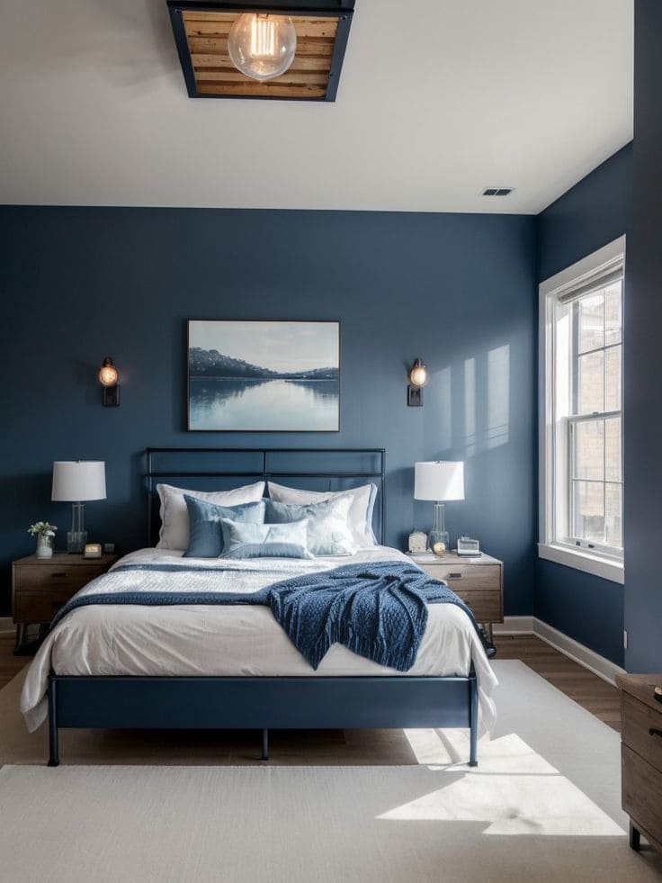 Sleek Minimalist Deep Blue Sanctuary