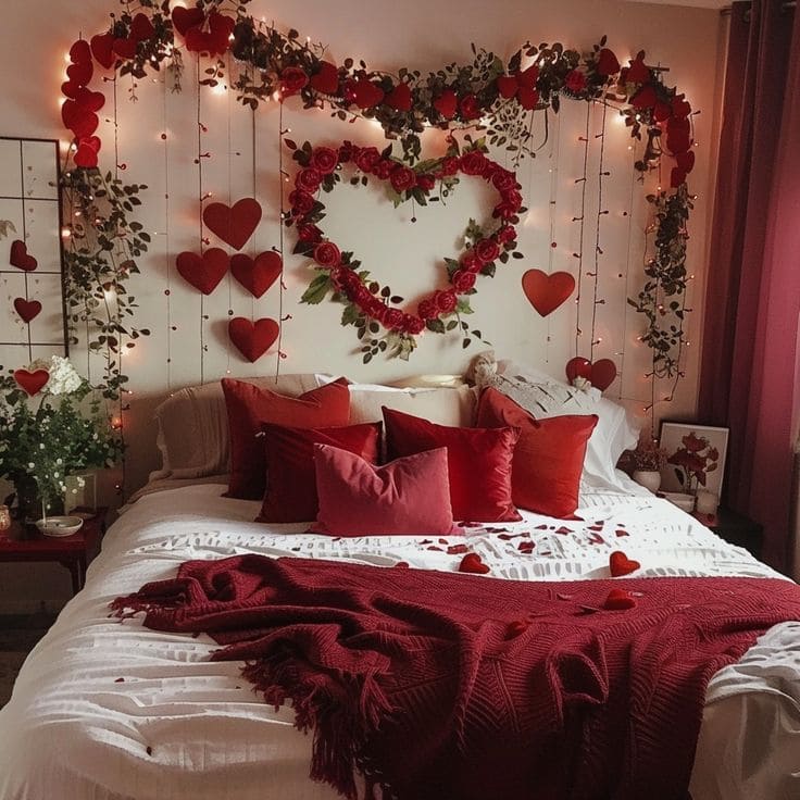 Rose-Accented Heartfelt Bedroom Design