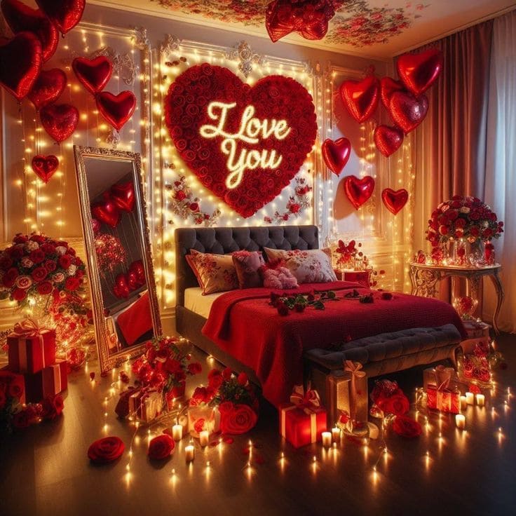 Love You Rose Wall Display for a Romantic Statement