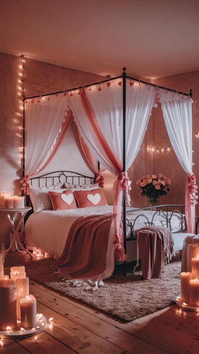 Soft Pink Canopy Bedroom for a Whimsical Feel