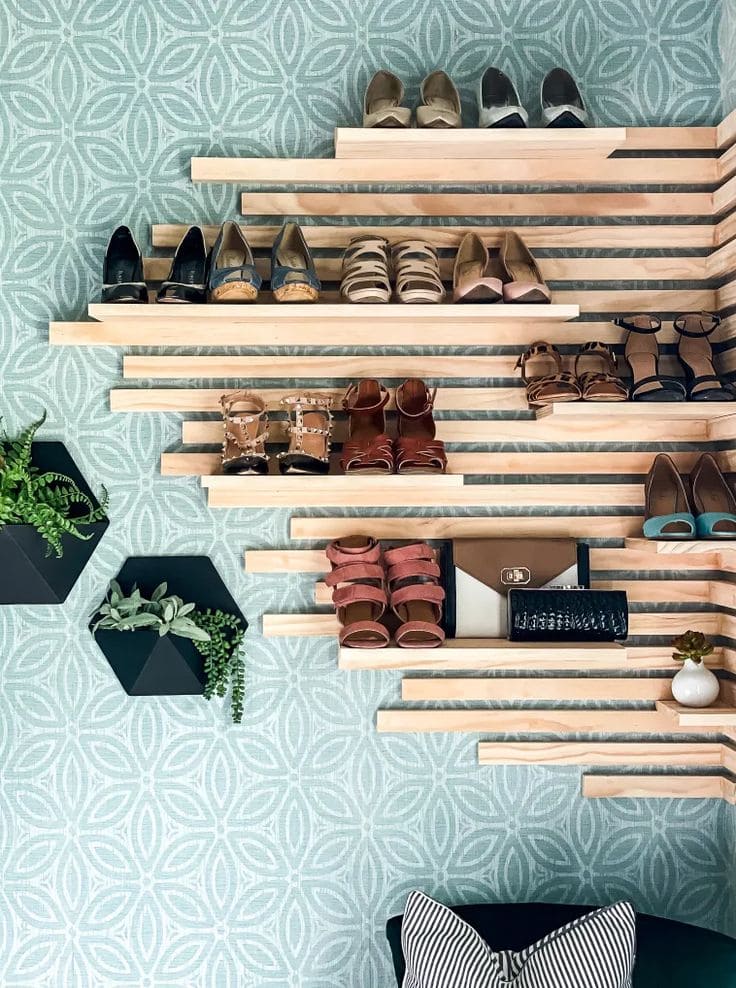 Sleek Wall-Mounted Shoe Display