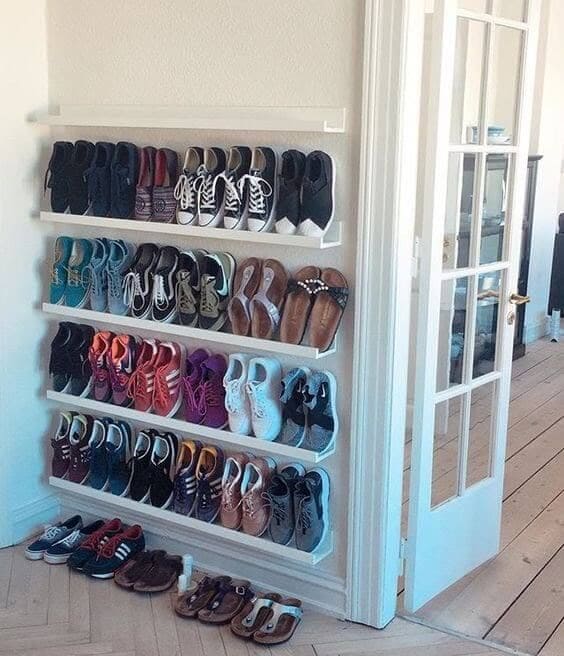 Sleek Wall-Mounted Shoe Display Shelves