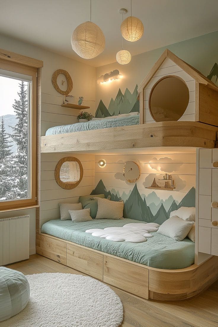 Mountain Cabin Bunk Bed with Storage
