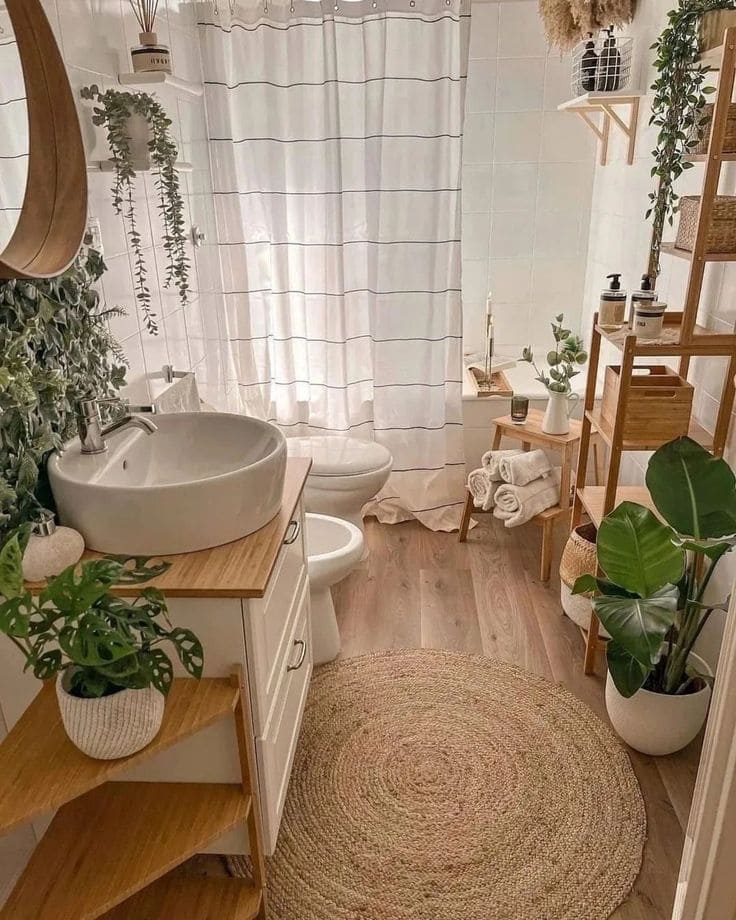 Cozy Nature-Infused Bathroom Retreat