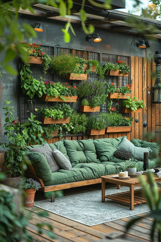 Vibrant Green Sanctuary with Luxurious Seating