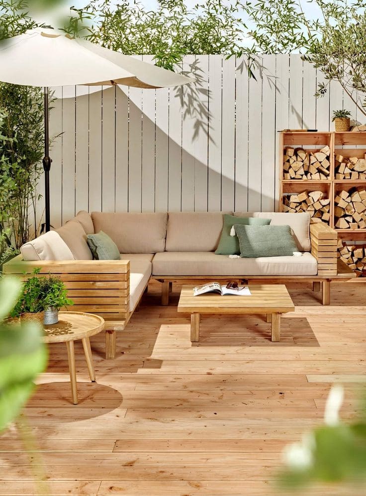 Wooden Garden Oasis with Soft Shade