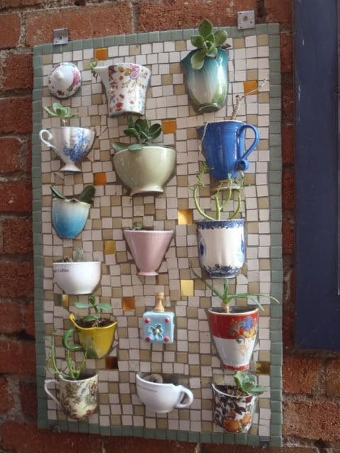 Playful Mosaic Cup Planter Wall