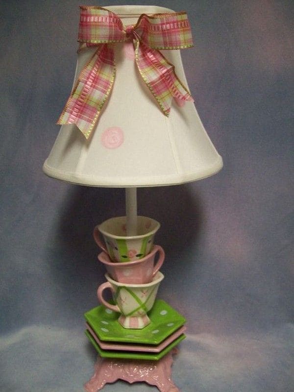 Playful Vintage Teacup Table Lamp
