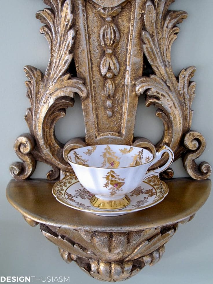 Refined Vintage Teacup Display Shelf