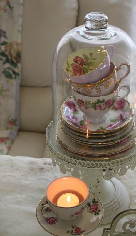 Sophisticated Vintage Teacup Showcase