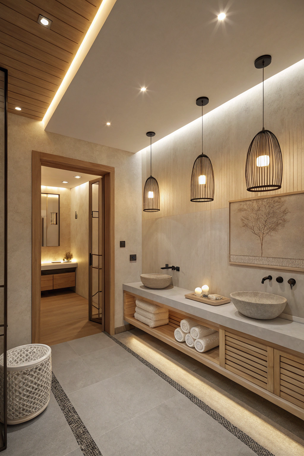 Minimalist bathroom lighting