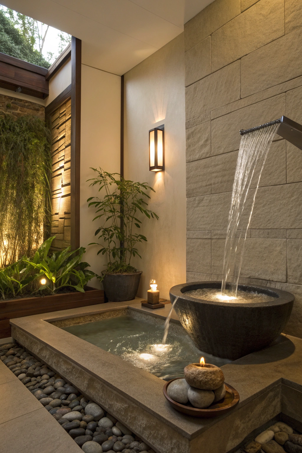 Water feature in bathroom