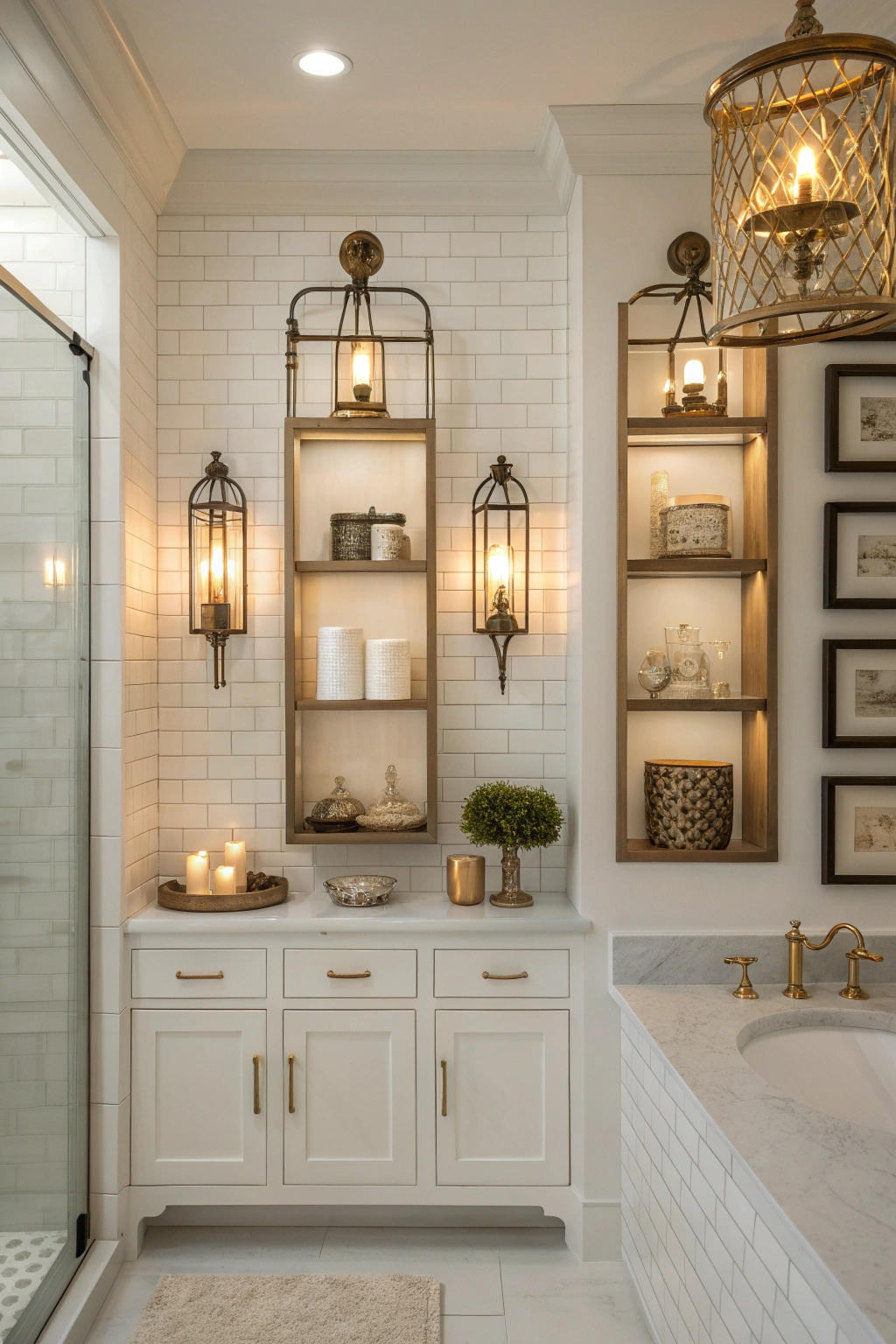 Wall sconces in bathroom