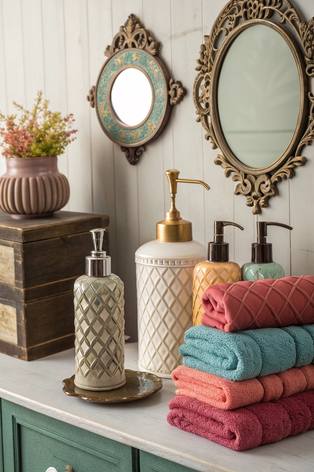 Thrift store finds for bathroom decor