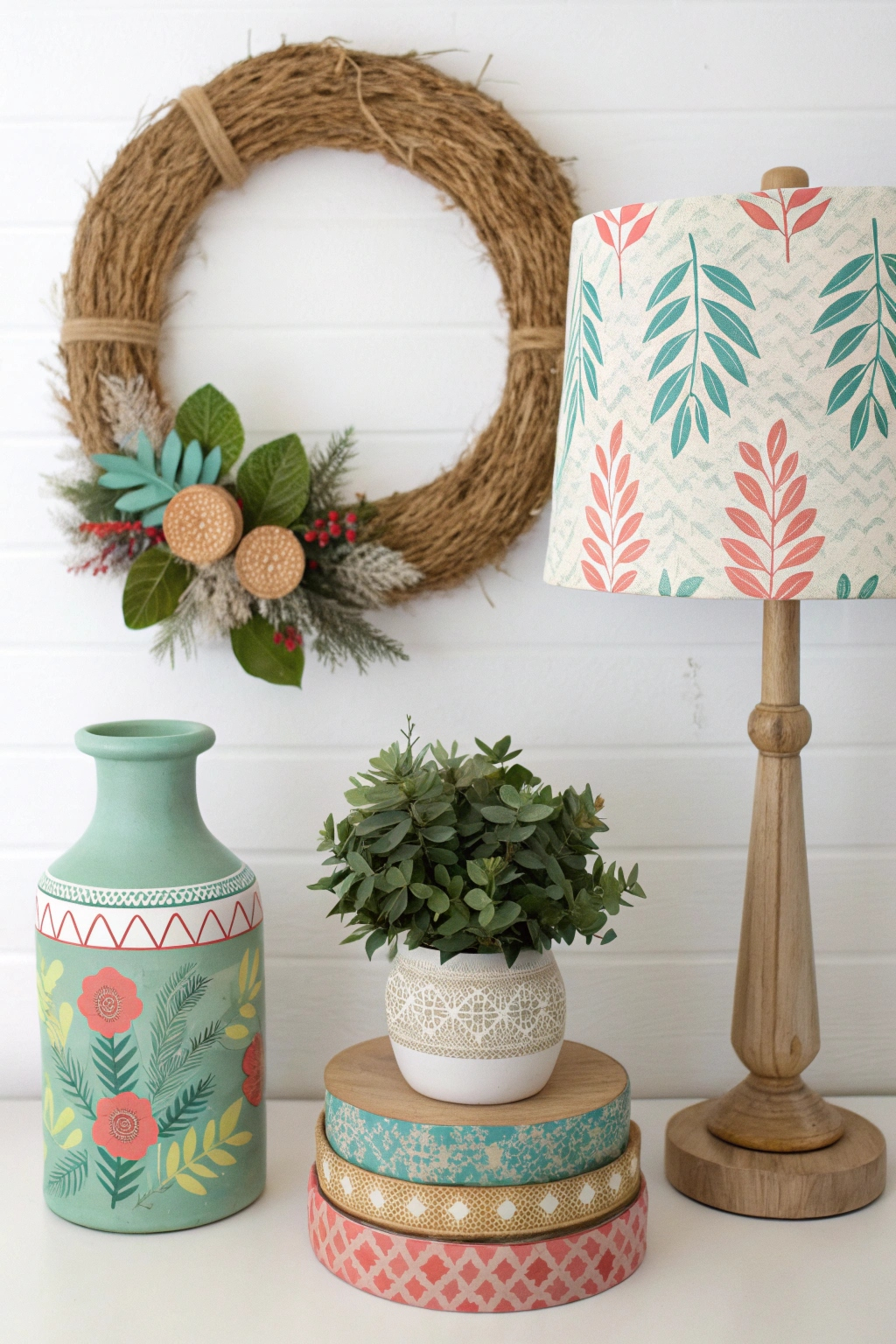 DIY bathroom shelf decor