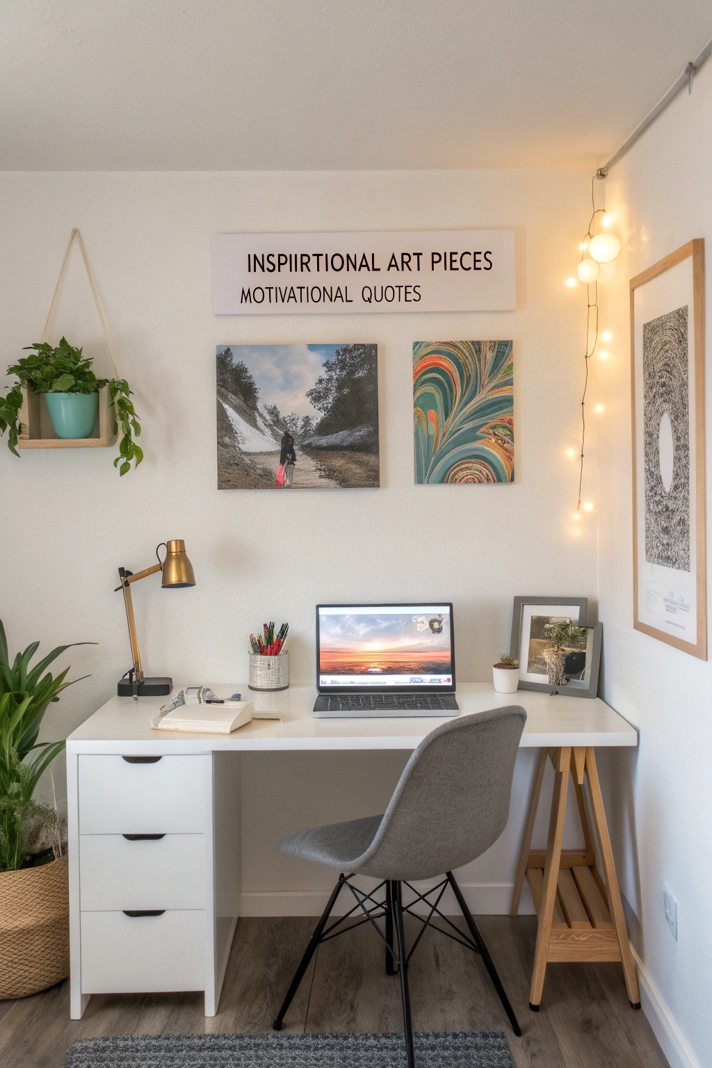 Inspirational art in office