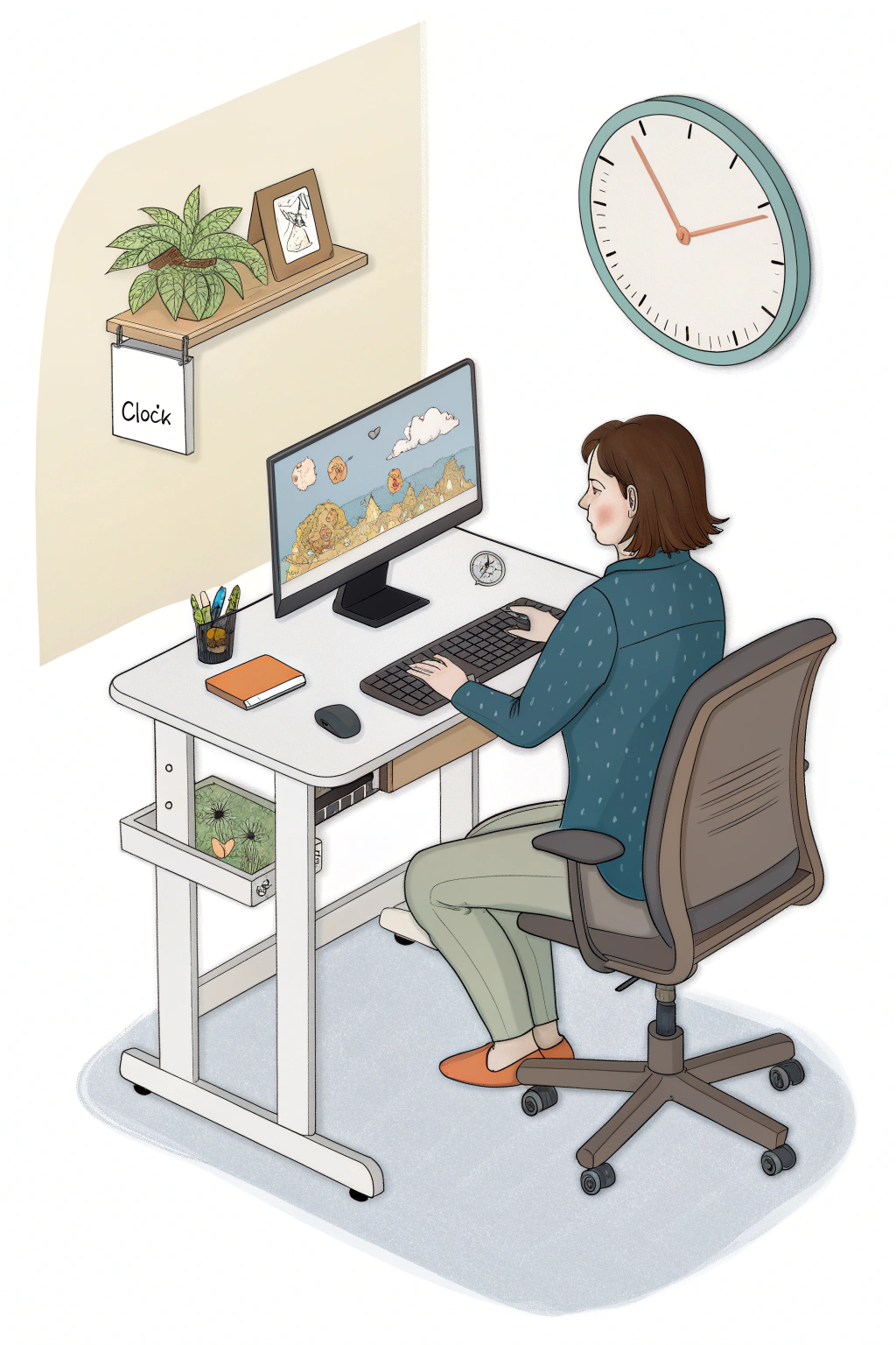 Ergonomic office setup