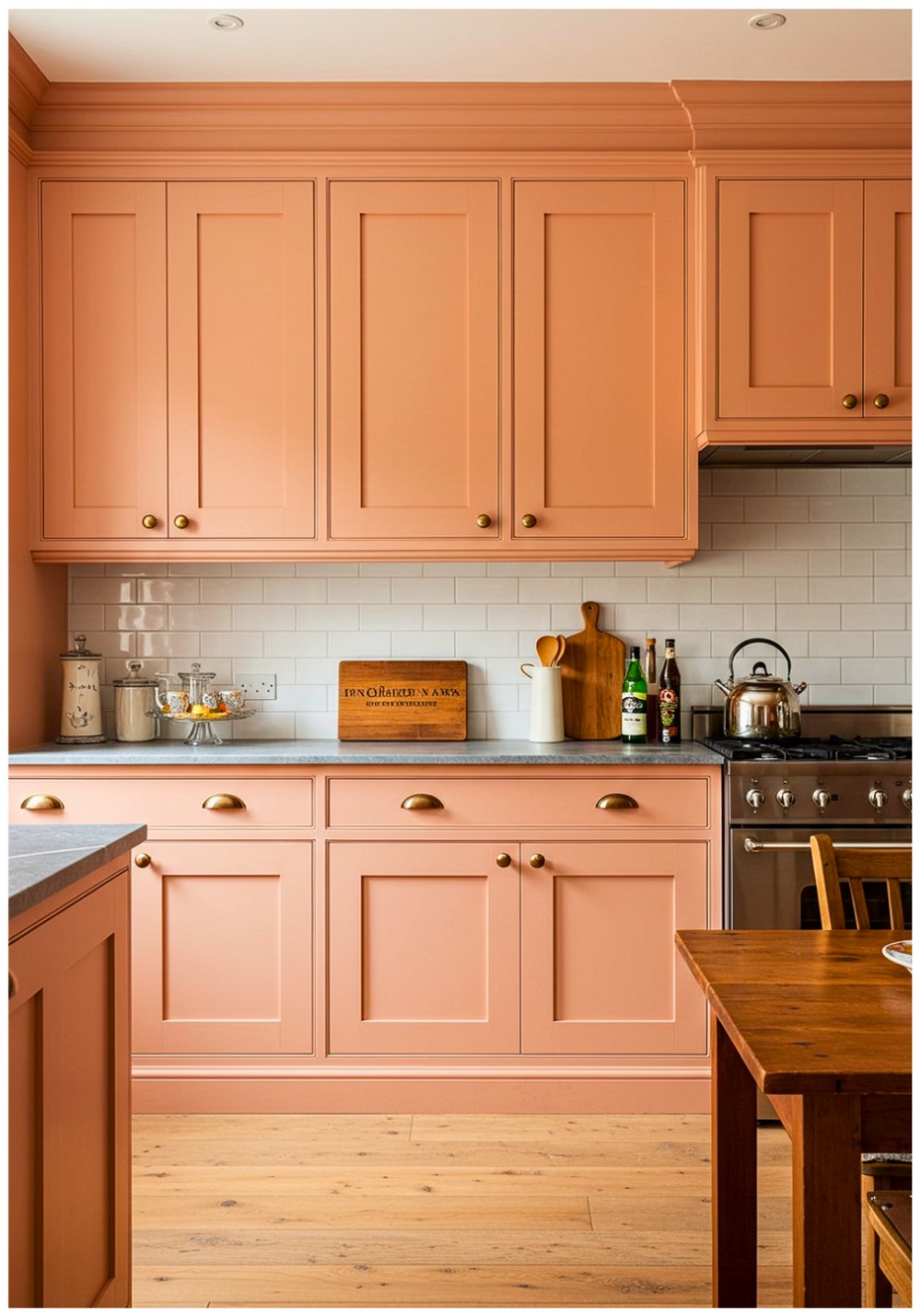 Traditional Peach Kitchen