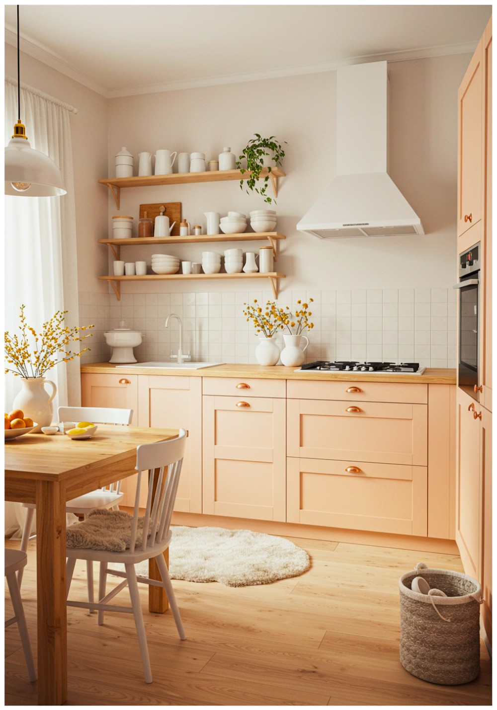 Scandinavian Peach Kitchen