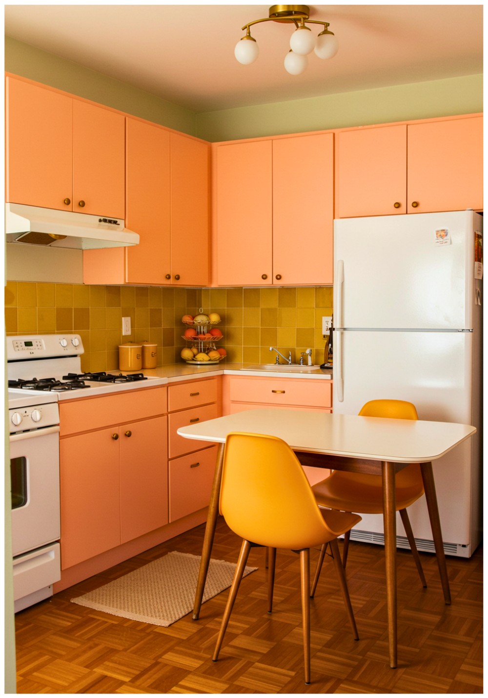 Midcentury Modern Peach Kitchen