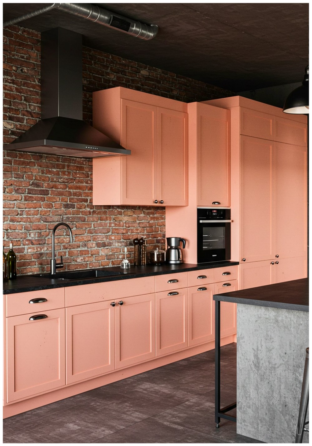 Industrial Peach Kitchen