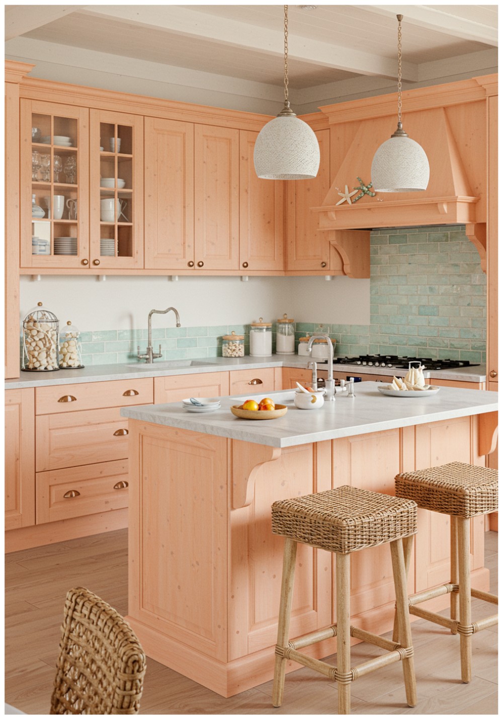 Coastal Peach Kitchen